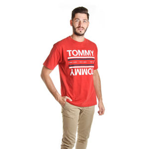 Tommy Hilfiger pánské červené tričko Reflection - L (602)